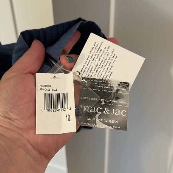 Mac & Jac ladies blouse with interest 3/4 sleeve & pockets NWT pinstriped sz 10 - Picture 9 of 15